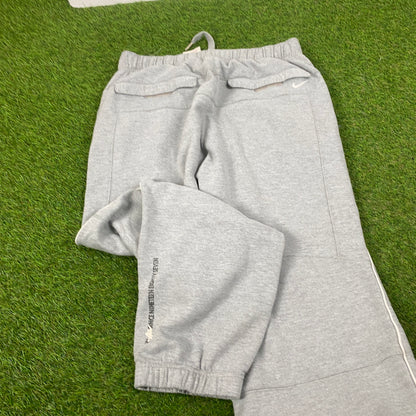 00s Nike Air Max Wide Leg Cotton Joggers Grey Medium
