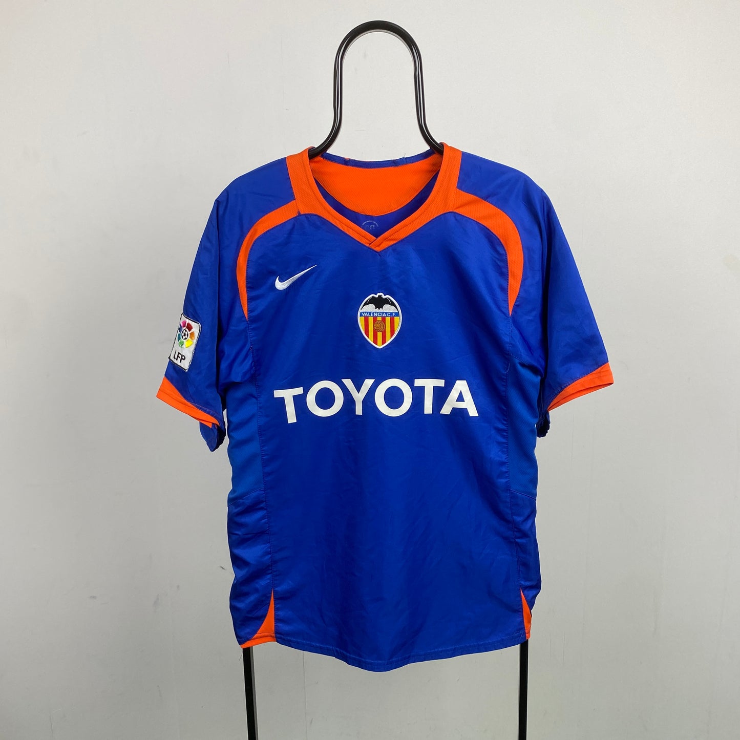 00s Nike Valencia Football Shirt T-Shirt Blue Large