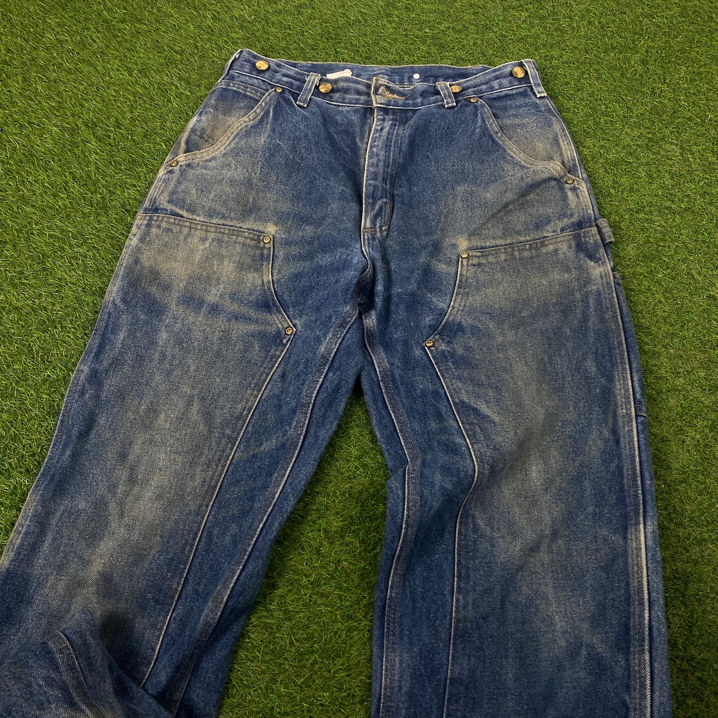 00s Carhartt Double Knee Jeans 34x32 Blue Large Joggers
