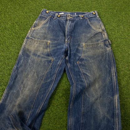 00s Carhartt Double Knee Jeans 34x32 Blue Large Joggers