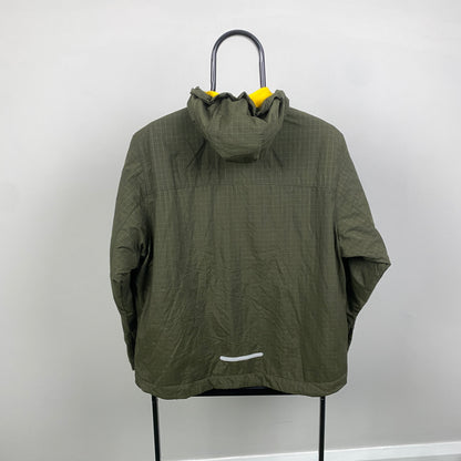00s Nike Fleece Lined Grid Coat Jacket Green XS