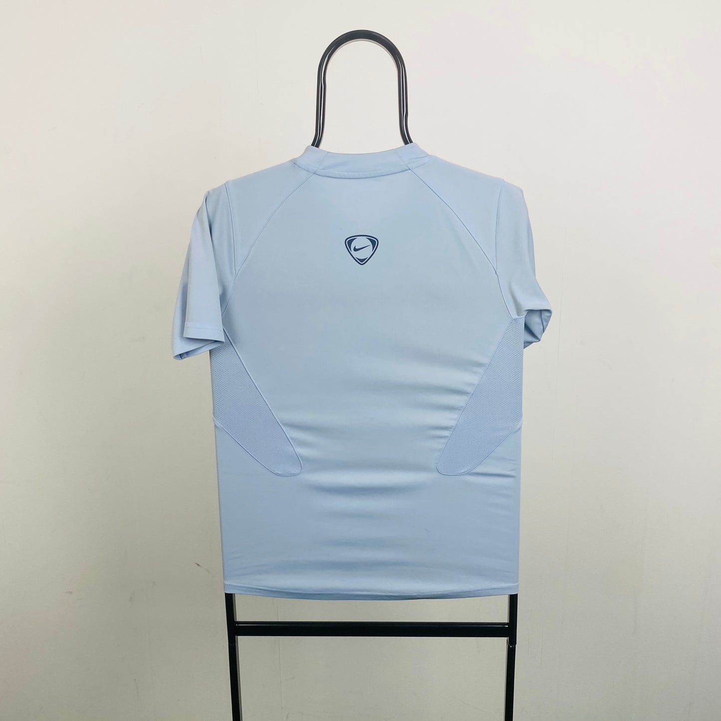 00s Nike T90 Football Shirt T-Shirt Baby Blue XS