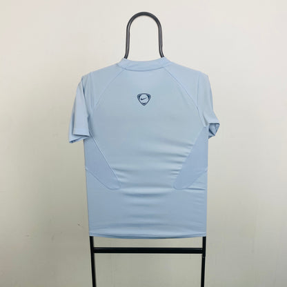 00s Nike T90 Football Shirt T-Shirt Baby Blue XS