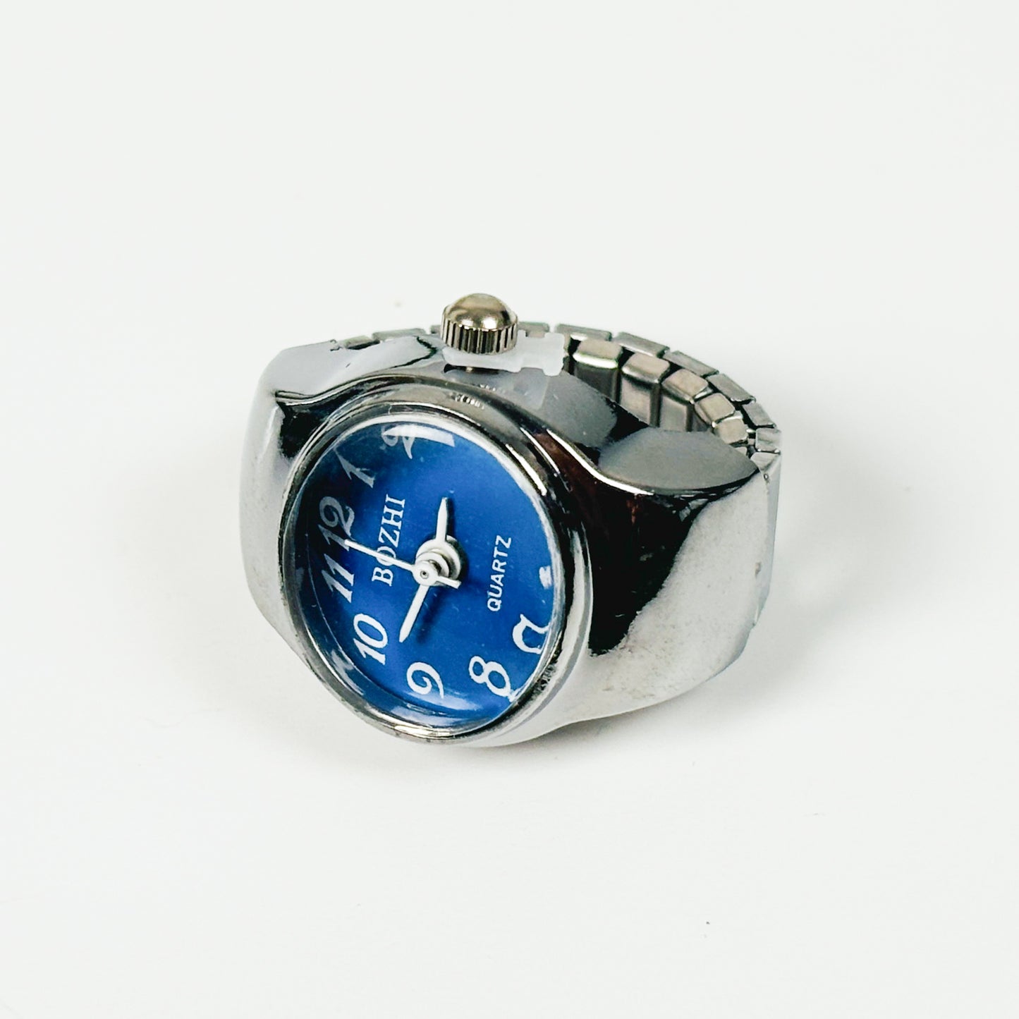 Retro Adjustable Watch Ring Oval Blue