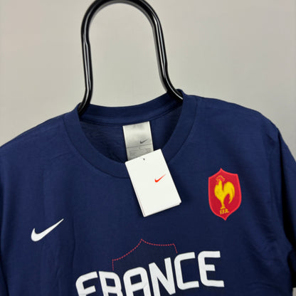 00s Nike France Rugby T-Shirt Blue Large