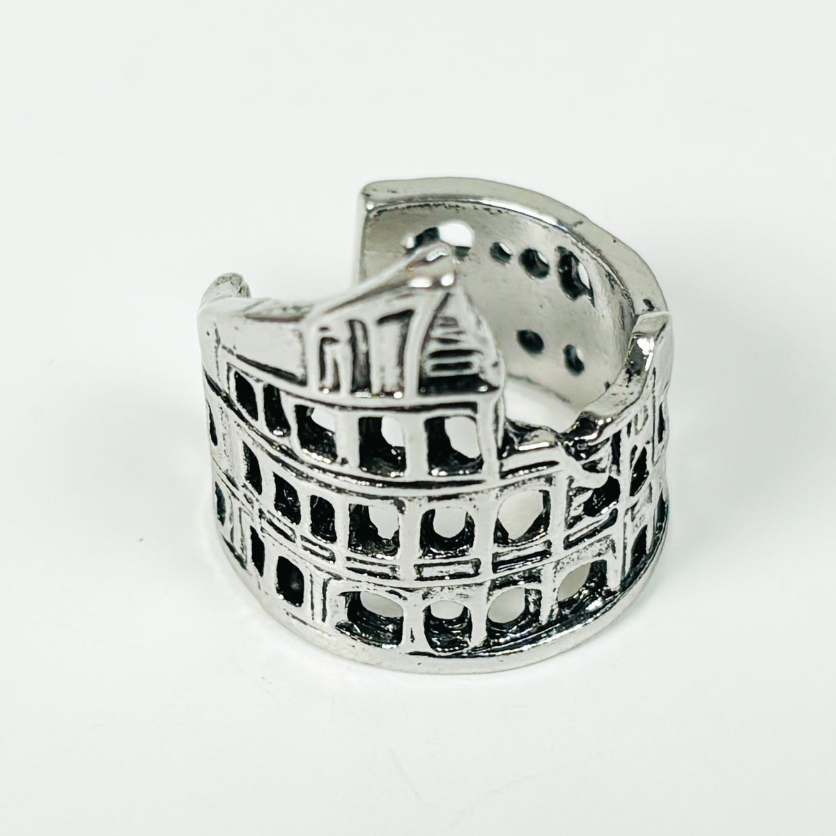 Adjustable Colosseum Ring Silver