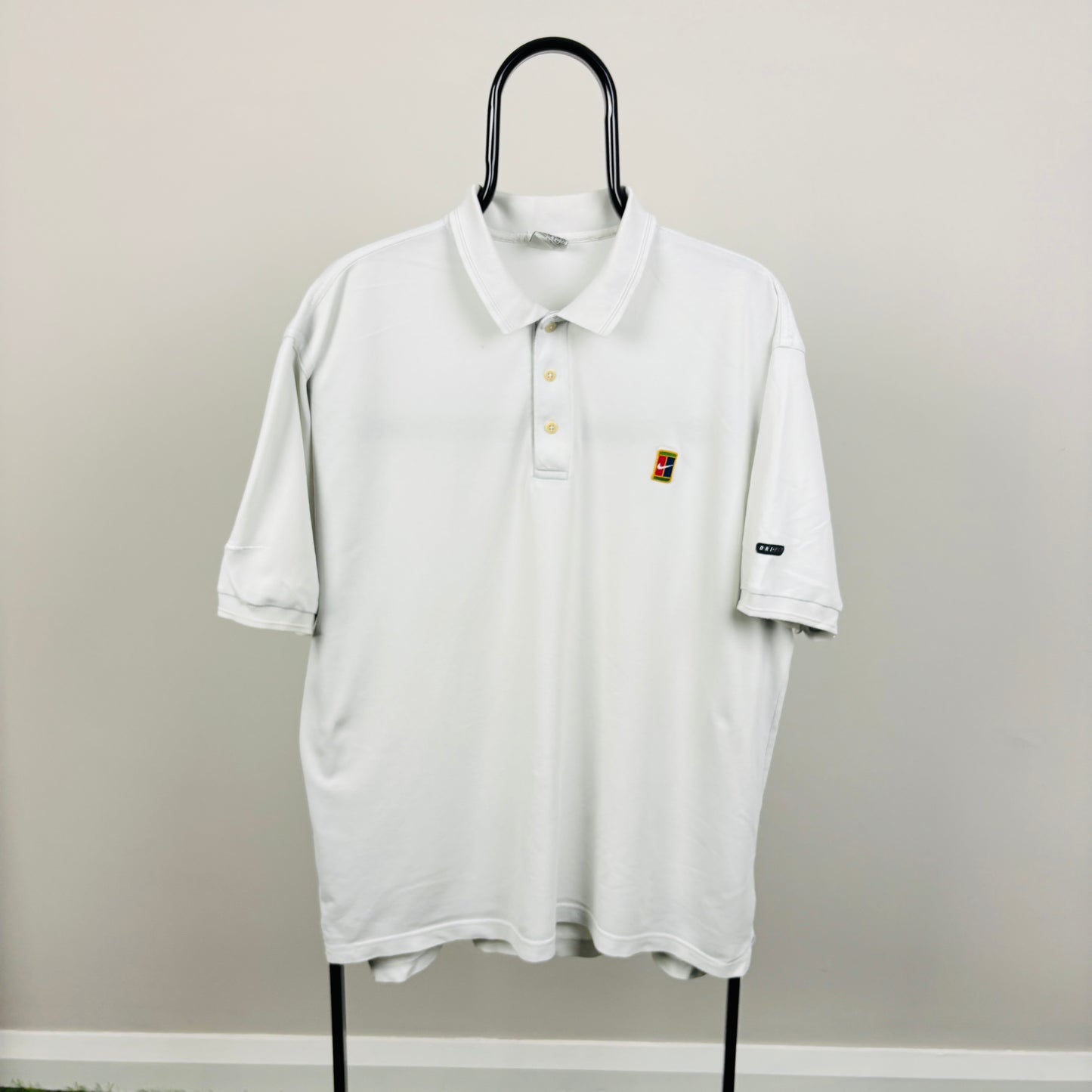 90s Nike Challenge Court Polo Shirt T-Shirt White Medium