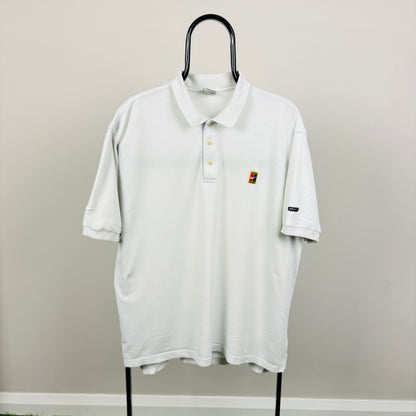 90s Nike Challenge Court Polo Shirt T-Shirt White Medium