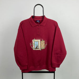Retro Tulchan Cat Sweatshirt Red Large