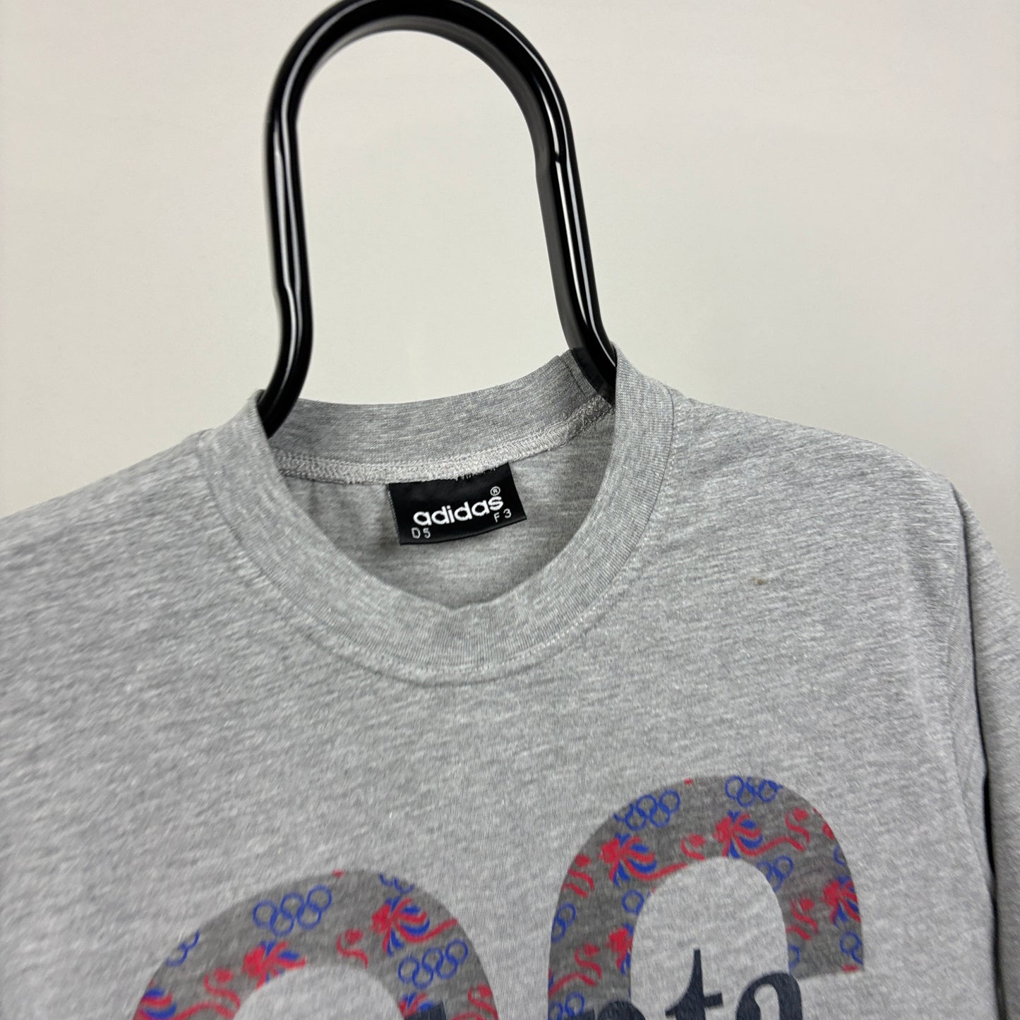 90s Adidas Atlanta 96 Olympics T-Shirt Grey Medium