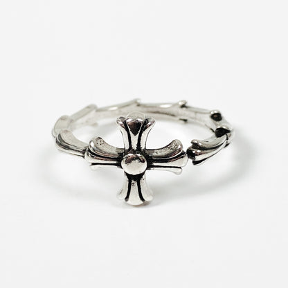 Retro Adjustable Antique Circle Ring Silver