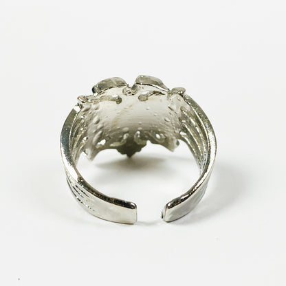Retro Adjustable Eagles Ring Silver