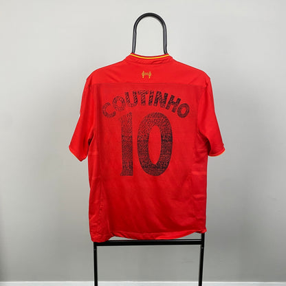 00s New Balance Liverpool Coutinho Football Shirt T-Shirt Red Small