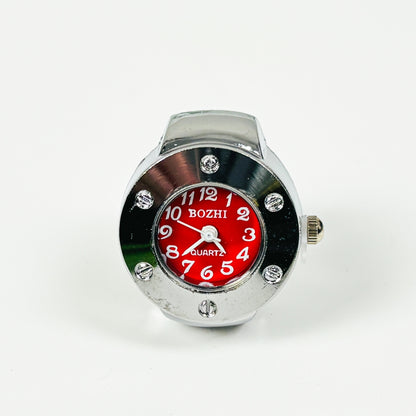 Adjustable Dial Watch Ring Red