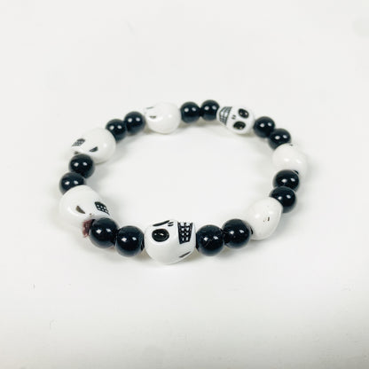 Retro Skull Bracelet Black & White