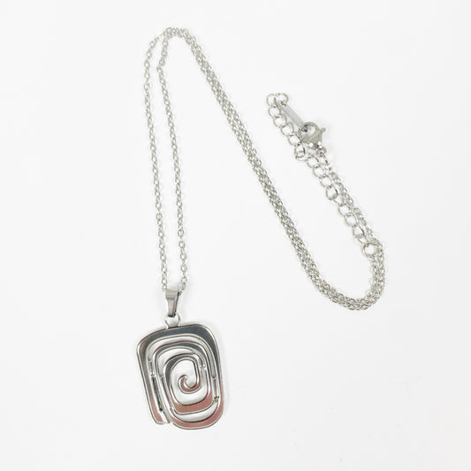 Antique Swirl Necklace Chain Silver