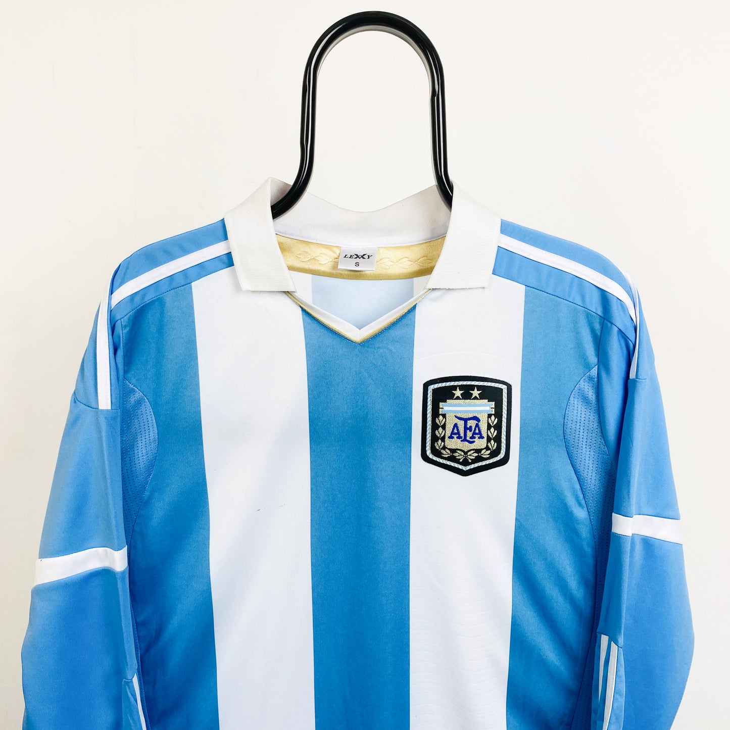 Retro Argentina Football Shirt T-Shirt Blue Small