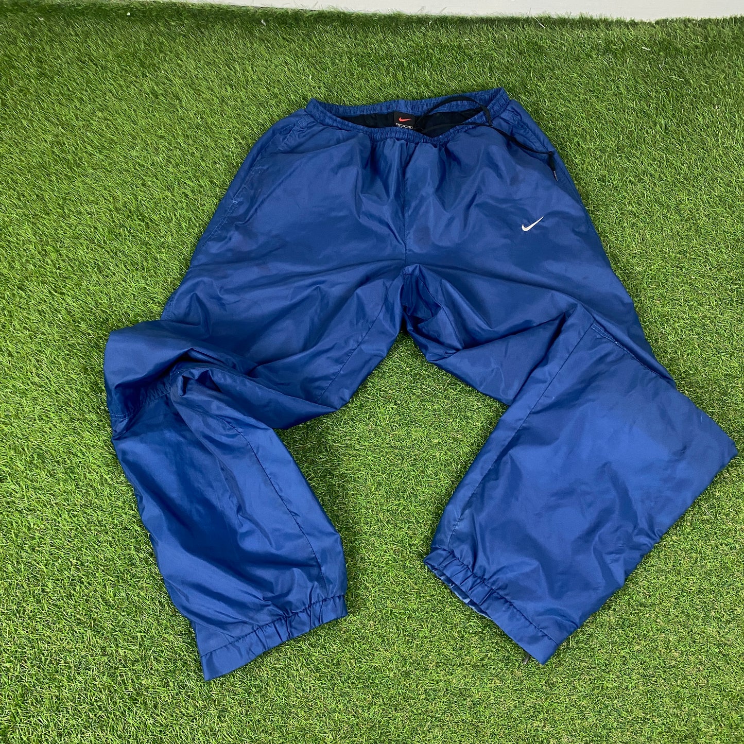 90s Nike Piping Windbreaker Jacket + Joggers Set Blue Medium