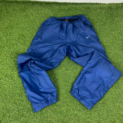 90s Nike Piping Windbreaker Jacket + Joggers Set Blue Medium