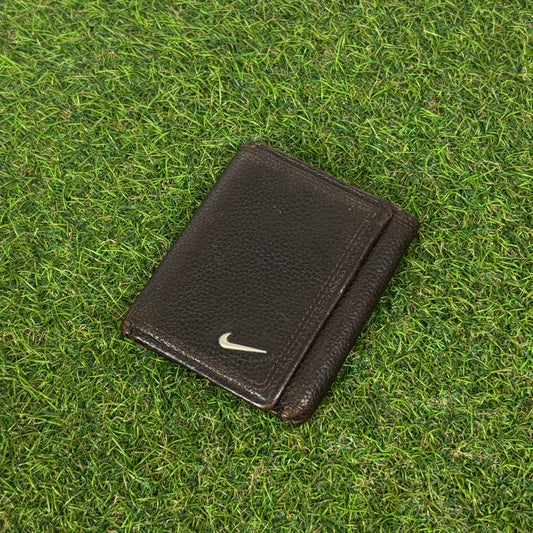 00s Nike Golf Leather Tri-Fold Wallet Card Holder Black