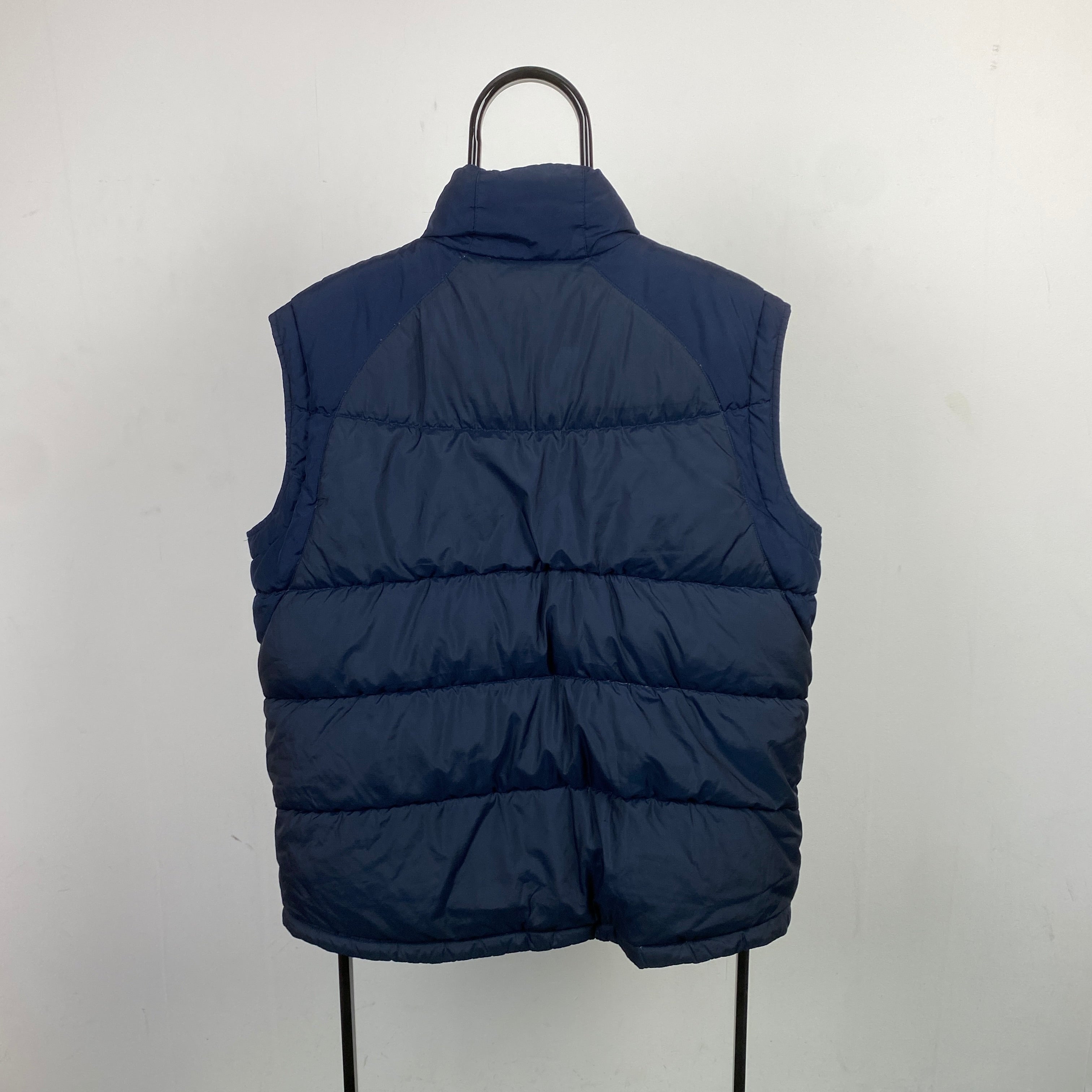 00s Nike Quilted Puffer Gilet Jacket Blue Large