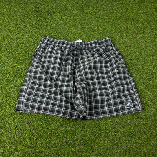 00s Adidas Plaid Shorts Blue Small