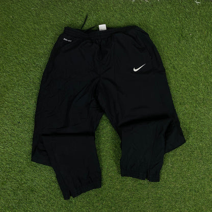 00s Nike Piping Tracksuit Jacket + Joggers Set Black Large