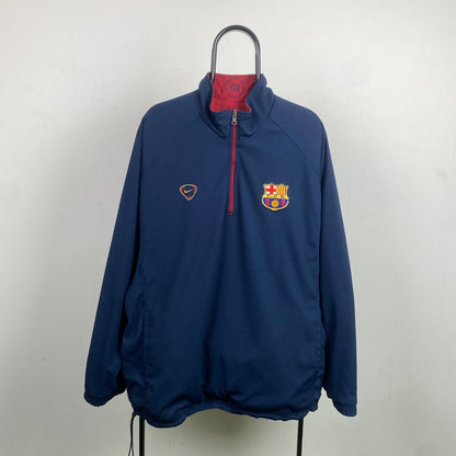 00s Nike Barcelona Reversible Fleece Coat Jacket Red Blue XL