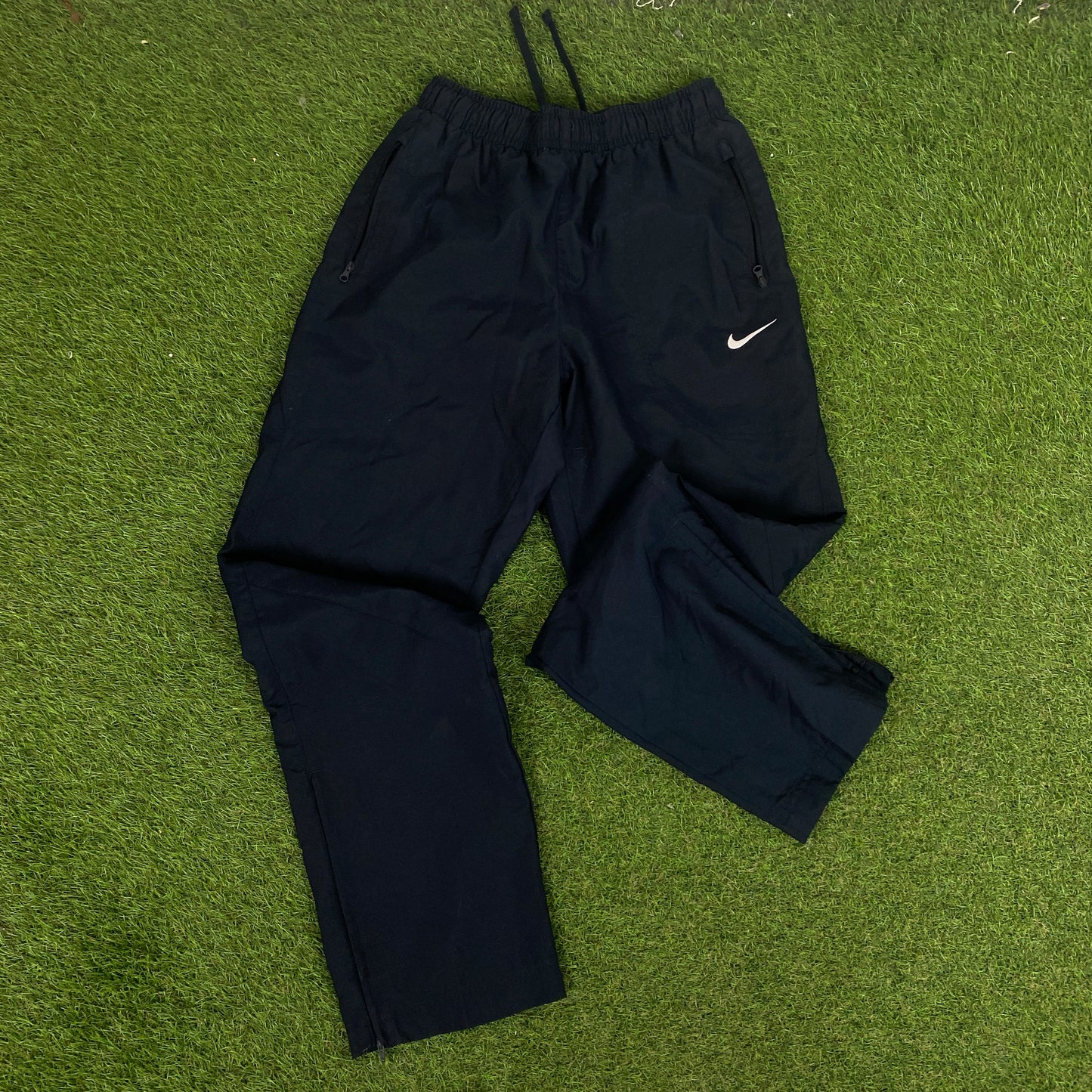 00s Nike Piping Windbreaker Jacket + Joggers Set Blue Medium