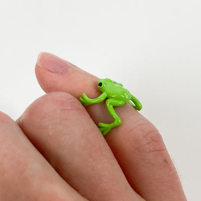 Retro Adjustable Frog Ring Silver