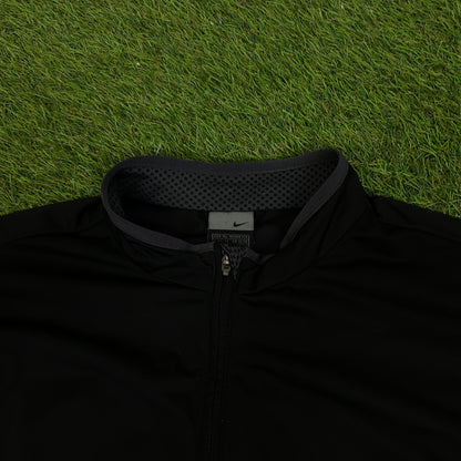 00s Nike Piping Tracksuit Set Jacket + Joggers Black XL