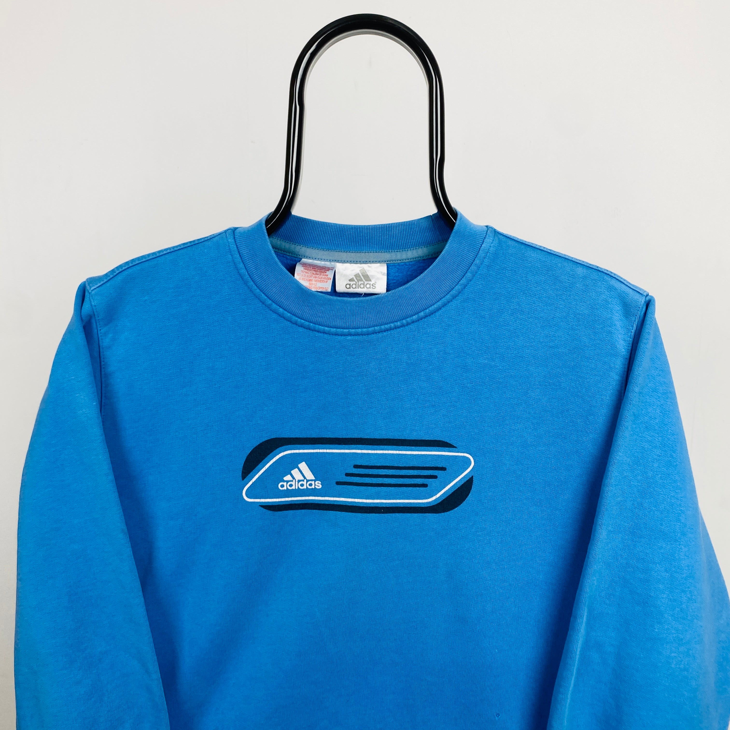 90s Adidas Sweatshirt Blue XS