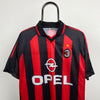 Retro 90s AC Milan Fan Style Football Shirt T-Shirt Red Large