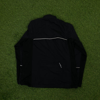 00s Nike Piping Windbreaker Jacket + Joggers Set Black Medium