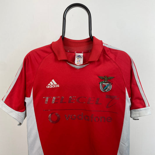 90s Adidas Benfica Football Shirt T-Shirt Red Small