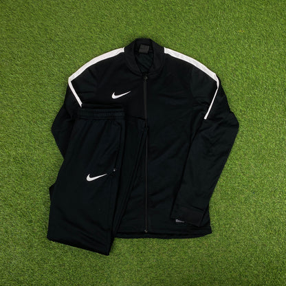 00s Nike Dri-Fit Tracksuit Jacket + Joggers Set Black Small