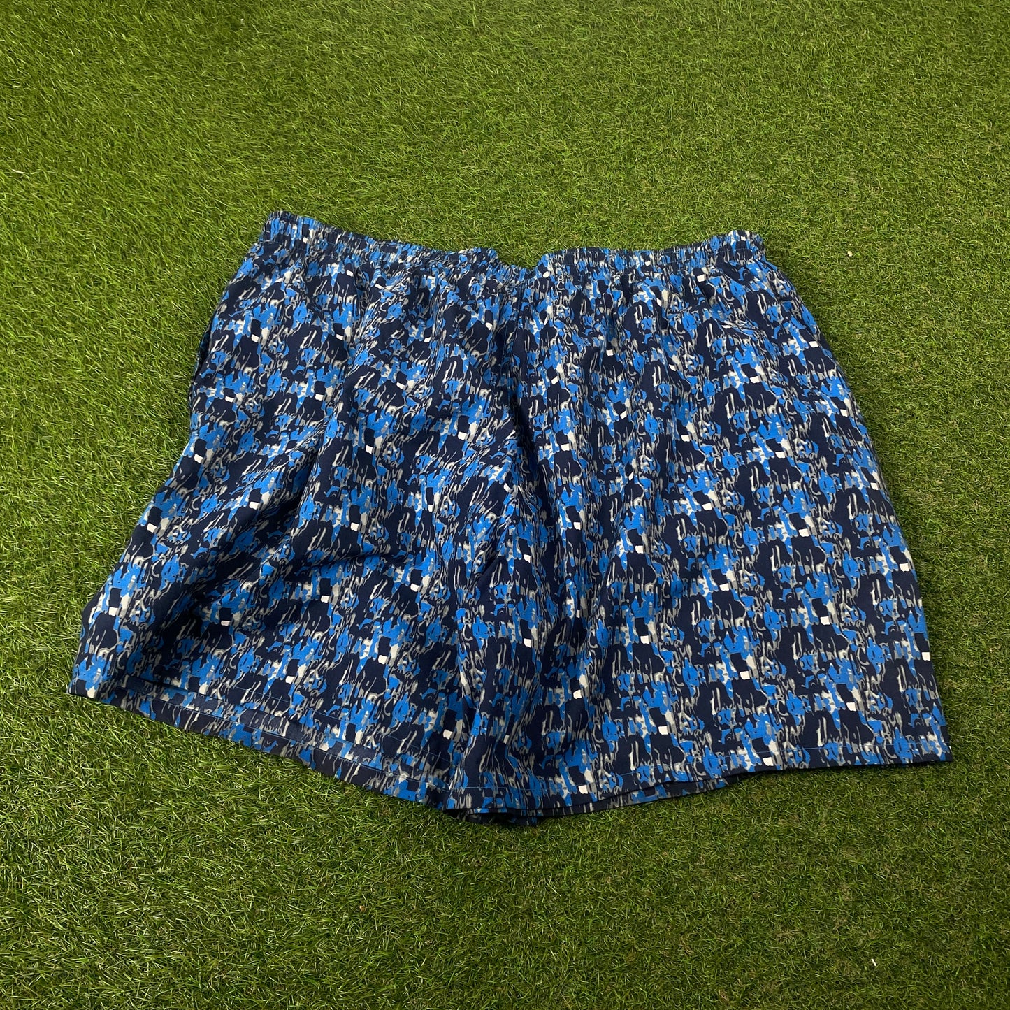 90s Nike Wavey Shorts Blue XL