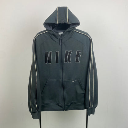 00s Nike Zip Hoodie Grey Medium