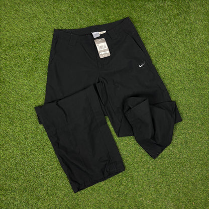 00s Nike Reflective Windbreaker Jacket + Joggers Set Black Small