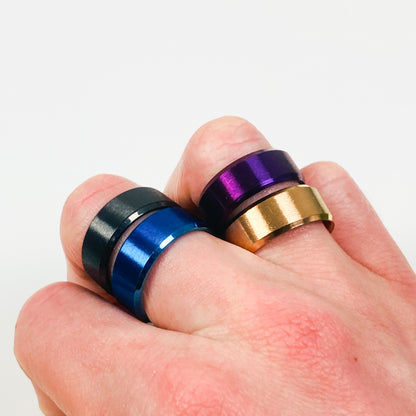 Vintage Band Ring Purple Steel