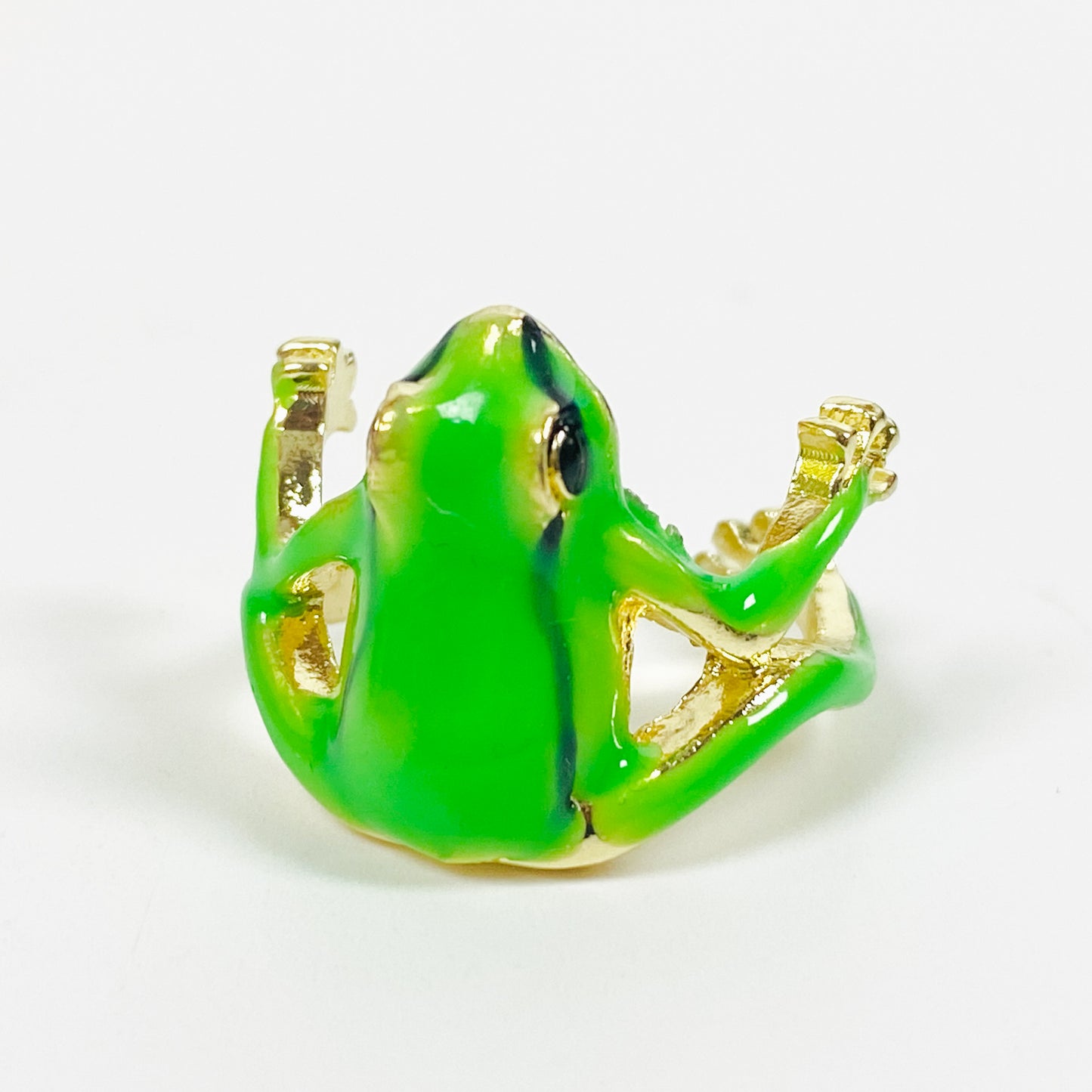 Retro Adjustable Frog Ring Gold