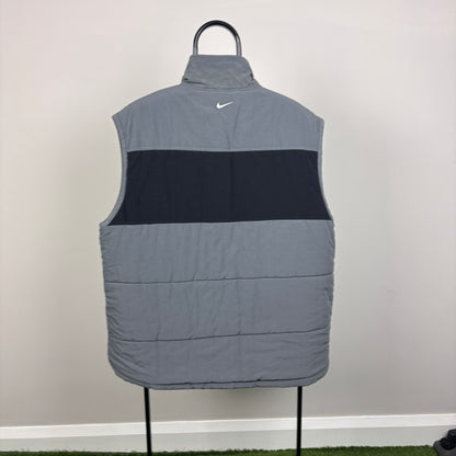 00s Nike Hex Reversible Puffer Gilet Jacket Grey XL
