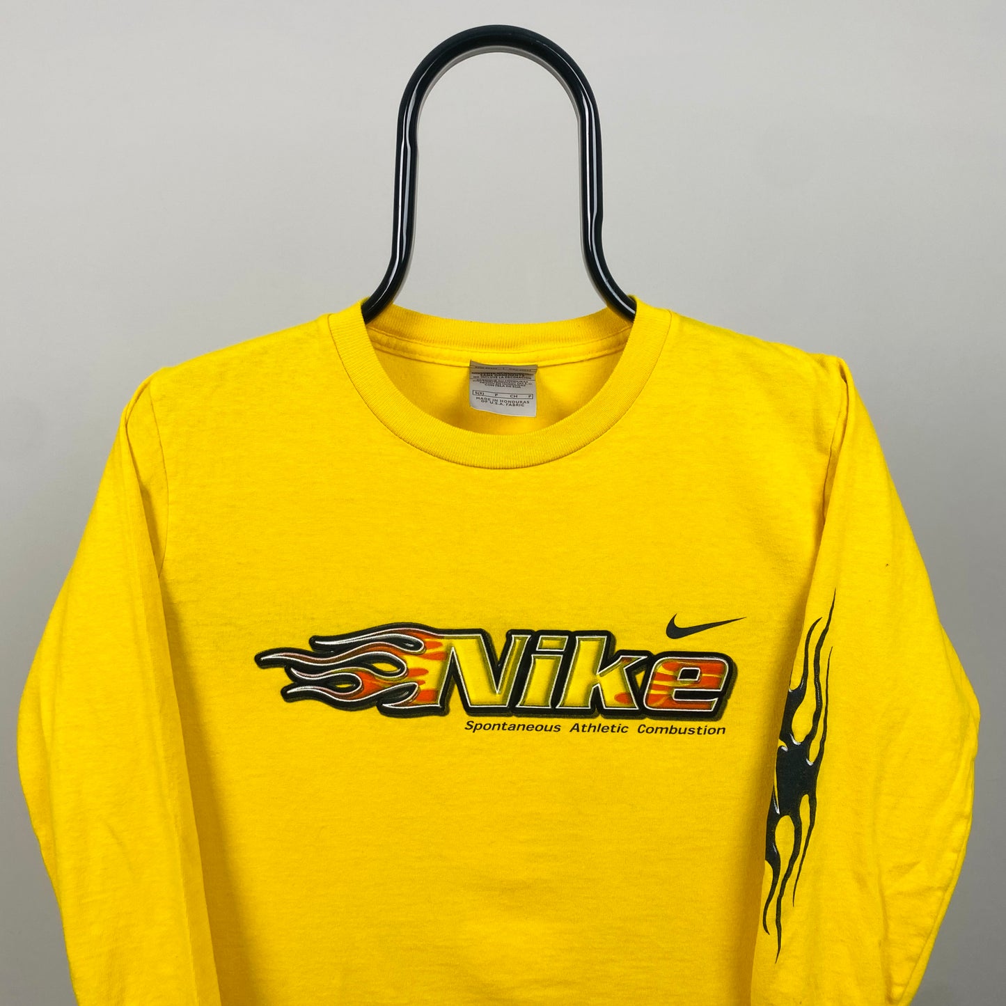 00s Nike Flame T-Shirt Yellow Small