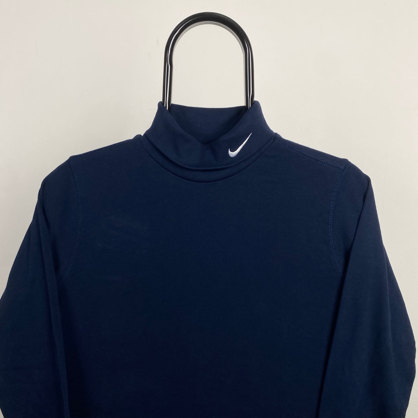 00s Nike Roll Neck Sweatshirt Blue XS