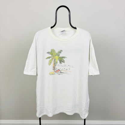 90s Palm Tree T-Shirt White XXL