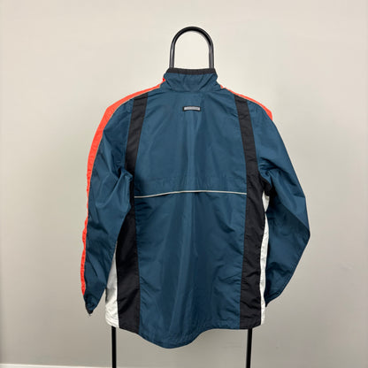 90s Nike Reflective Piping Windbreaker Jacket Blue Medium