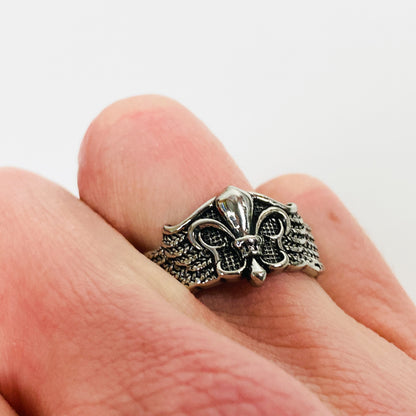 Retro Adjustable Antique Wing Ring Silver