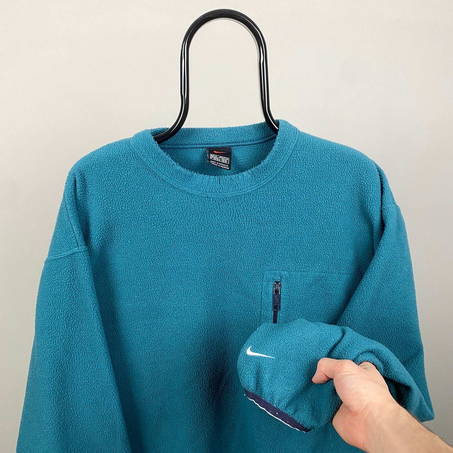 90s Nike Deep Pile Fleece Sweatshirt Blue Medium