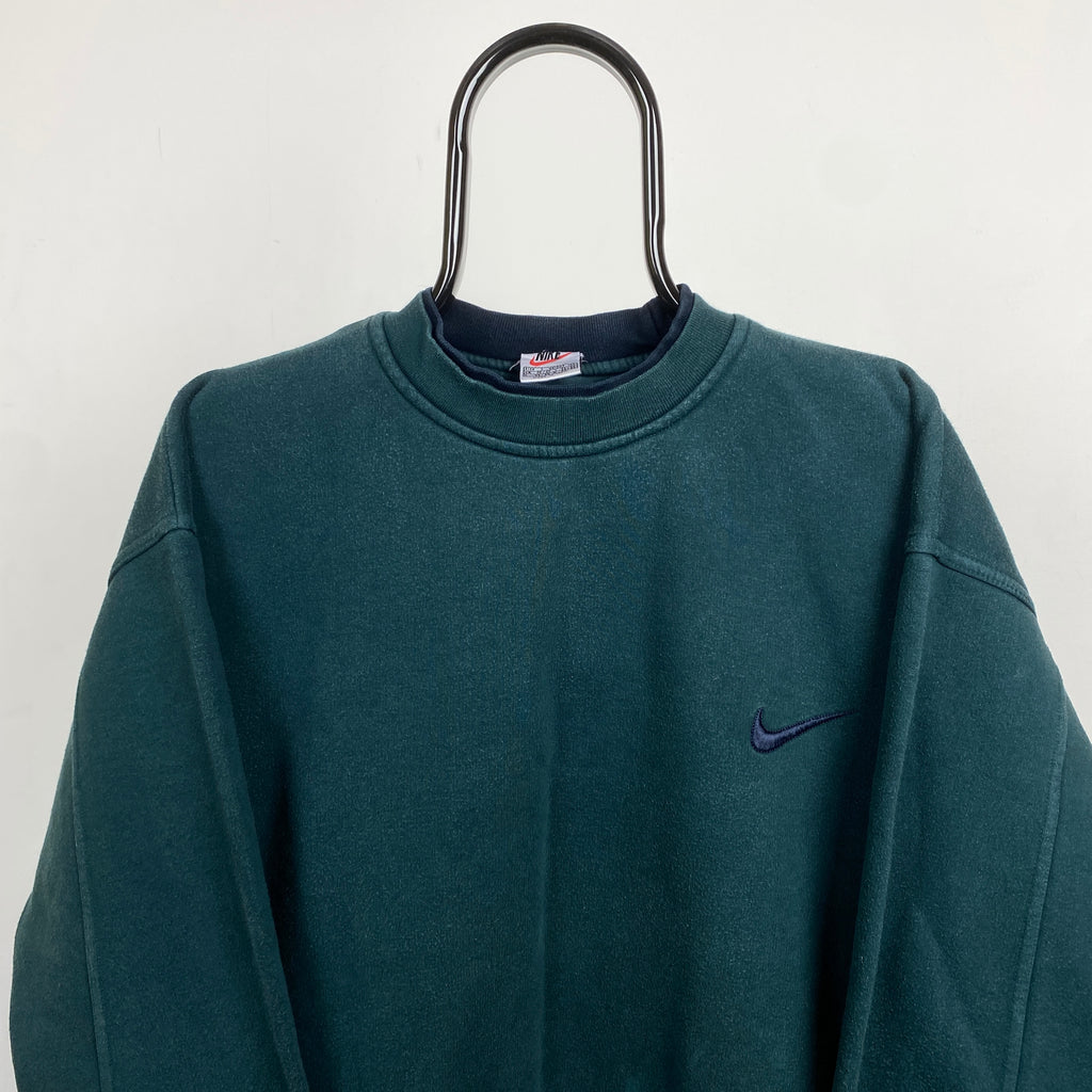 90s Nike Sweatshirt Pine Green Large