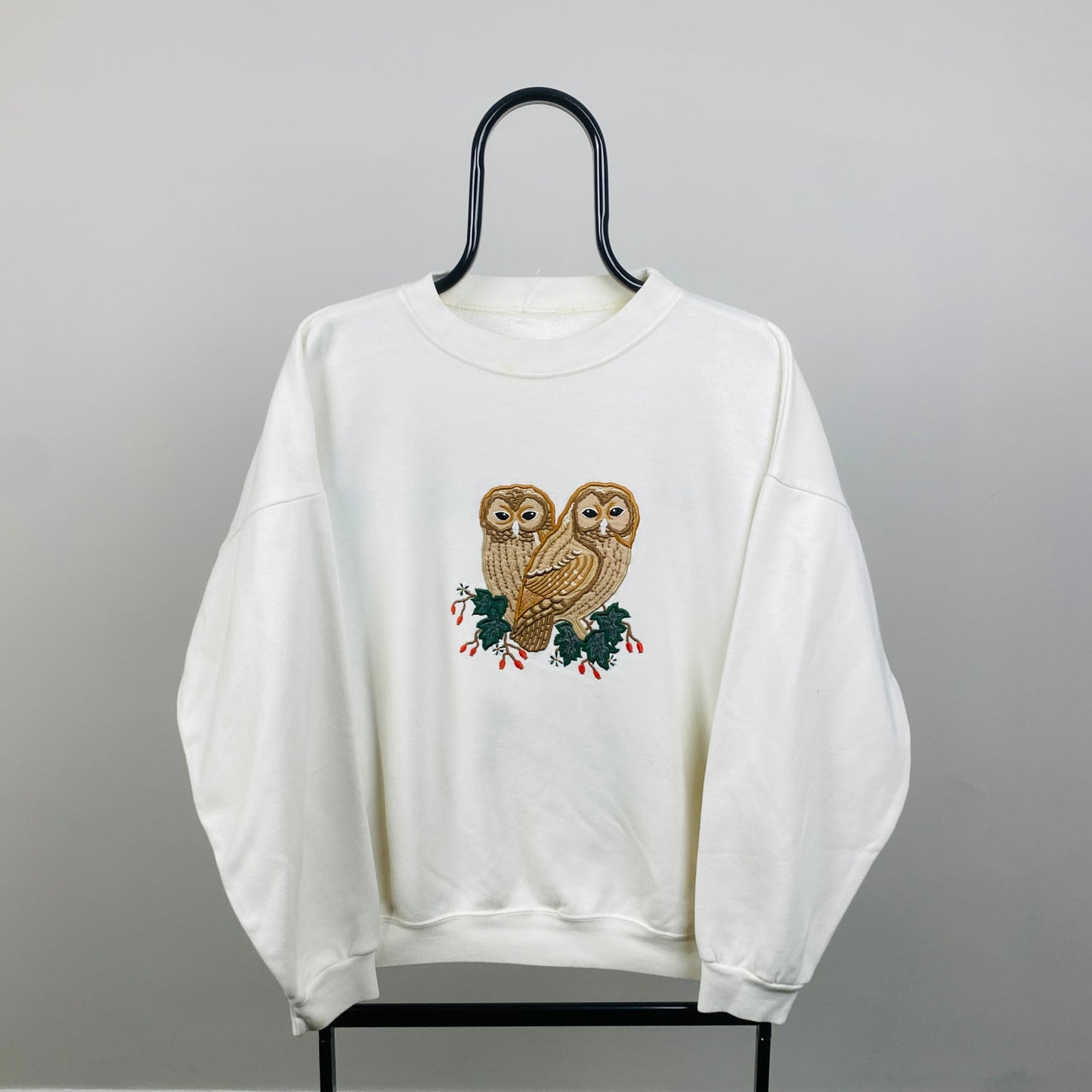 90s Owl Sweatshirt Brown Medium